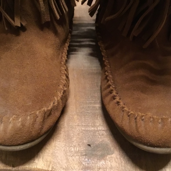 Steve Madden Chestnut Fringe Mocassin Tacoma Boots - Picture 4 of 8